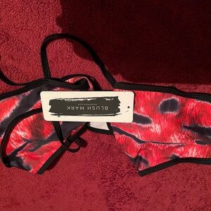 Blush Mark Red and Black Women Swim Sarong and bathing suit